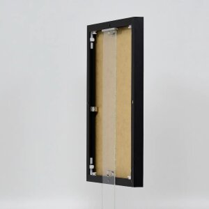 Marco de fotos de aluminio Effect Quadro 62x93 cm negro con vidrio de museo