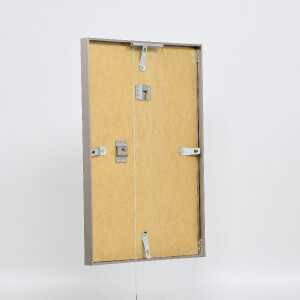 Marco de fotos de aluminio Effect Serie 2 con cristal de museo, acabado grau cepillado, 15x20 cm