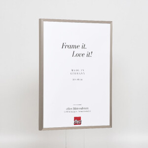 Marco de fotos de aluminio Effect Serie 2 con cristal de museo, acabado grau cepillado, 15x20 cm