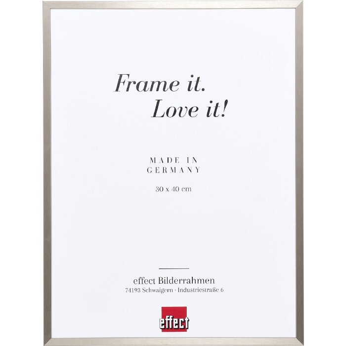 Marco de fotos de aluminio Effect Serie 2 con cristal de museo gris cepillado 21x29,7 cm