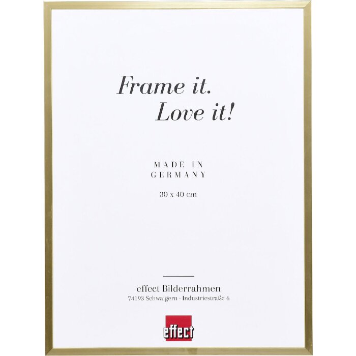 Marco de fotos de aluminio Effect Serie 2 con cristal de museo dorado 30x40 cm