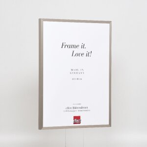 Marco de fotos de aluminio Effect Serie 2 con cristal de museo gris cepillado 50x50 cm