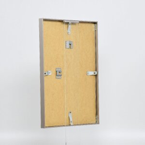 Marco de fotos de aluminio Serie 2 Effect con vidrio museo gris cepillado 50x60 cm