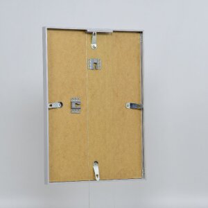 Marco de fotos de aluminio Effect Serie 2 con cristal museo plateado 70x100 cm