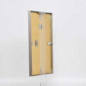 Marco de fotos de aluminio Efecto Serie 2 Vidrio de museo Gris Pulido 61x91,5 cm