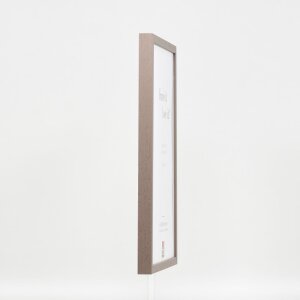 Efecto marco de madera perfil 35 marrón 25x50 cm cristal de museo