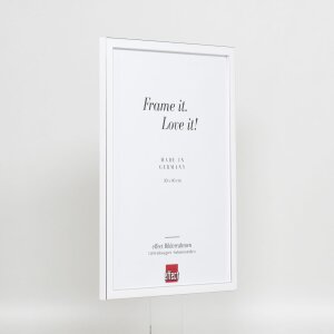 Efecto marco de madera maciza perfil 39 blanco 21x28 cm cristal de museo