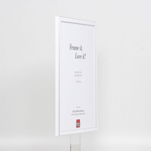 Efecto marco de madera maciza perfil 39 blanco 24x30 cm cristal de museo