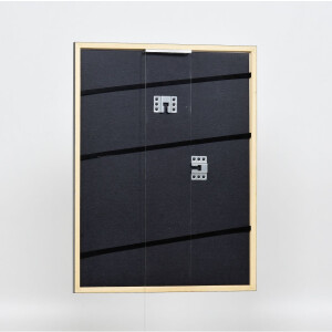 Efecto marco de madera maciza perfil 39 negro 25x60 cm cristal de museo