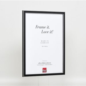 Efecto Marco de madera maciza Perfil 39 negro 25x70 cm Vidrio Museo