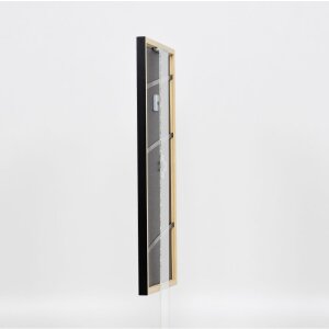 Efecto Marco de madera maciza Perfil 39 negro 25x80 cm Vidrio Museo