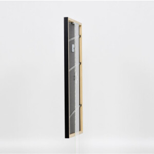 Efecto marco de madera maciza perfil 39 negro 30x40 cm cristal de museo