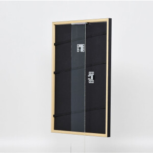 Efecto marco de madera maciza perfil 39 negro 40x40 cm cristal de museo