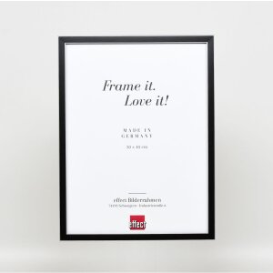 Efecto marco de madera maciza perfil 39 negro 40x40 cm cristal de museo