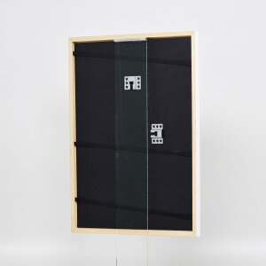 Efecto marco de madera maciza perfil 39 blanco 45x60 cm cristal de museo