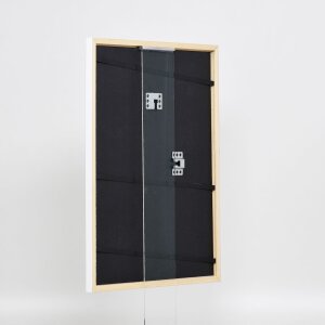 Efecto marco de madera maciza perfil 39 blanco 45x60 cm cristal de museo