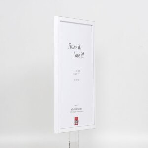 Efecto marco de madera maciza perfil 39 blanco 45x60 cm cristal de museo