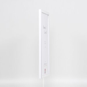Efecto marco de madera maciza perfil 39 blanco 45x60 cm cristal de museo