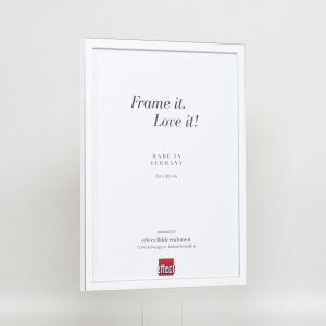 Efecto marco de madera maciza perfil 39 blanco 50x50 cm cristal de museo