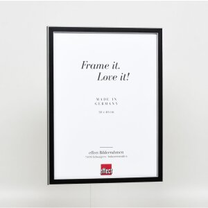 Efecto marco de madera maciza perfil 39 negro 50x65 cm cristal de museo