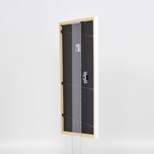 Efecto Marco de madera maciza Perfil 39 blanco 10,5x14,8 cm Vidrio de museo