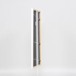 Efecto Marco de madera maciza Perfil 39 blanco 30,5x91,5 cm Vidrio de museo