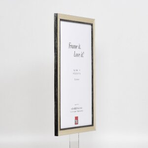 Marco de fotos de madera Effect Profil 40 Plata 50x100 cm con cristal de museo