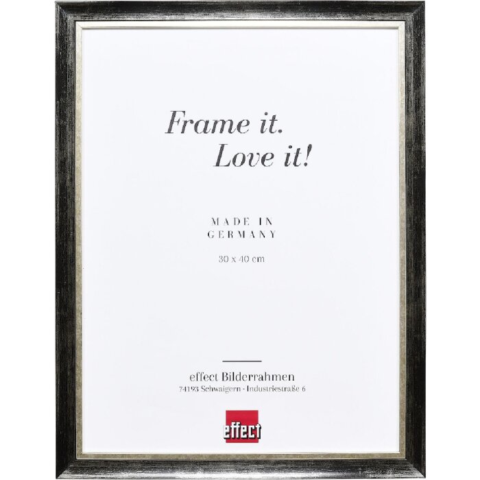 Marco de fotos de madera Effect Profil 40 Platin 70x100 cm con vidrio de museo