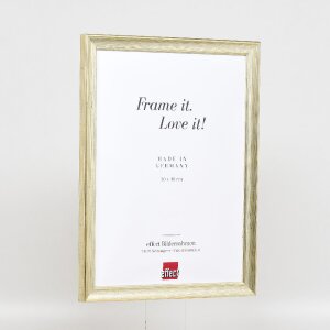 Marco de fotos de madera Effect Profil 41 Antiksilber 50x100 cm con vidrio de museo