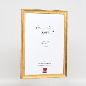 Marco de fotos de madera Efecto Profil 41 Antiguo Oro 70x70 cm con vidrio museo