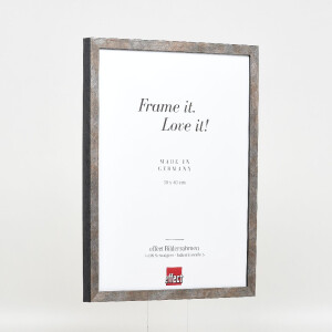 Marco de fotos Effect con perfil de madera 42, vidrio museo anthrazit, 50x65 cm