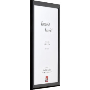 Marco de fotos de madera Effect Profil 43 Negro alto brillo 18x32 cm cristal de museo