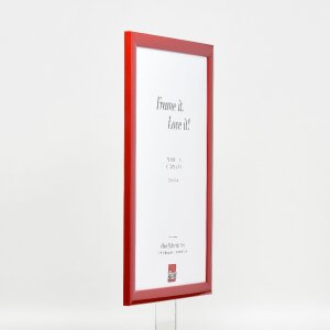 Marco de fotos de madera efecto Profil 43 rojo alto brillo 25x50 cm con cristal de museo