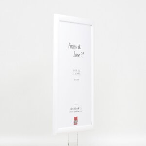 Marco de fotos de madera Effect Profil 43 blanco alto brillo 50x65 cm vidrio museo