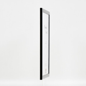 Marco de fotos de madera Effect Profil 43 negro alto brillo 70x70 cm cristal de museo