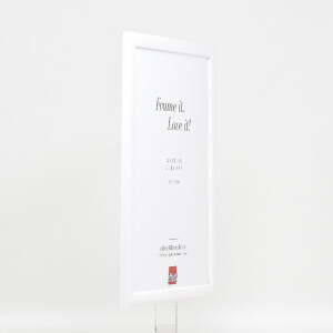 Marco de fotos de madera Effect Profil 43 blanco alto brillo 61x91,5 cm cristal de museo