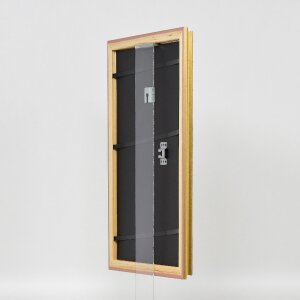 Marco de fotos de madera efecto Profil 44 dorado 9x13 cm con cristal de museo