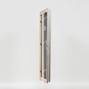 Marco de fotos de madera Effect Profil 44 plata 62x93 cm Vidrio de museo