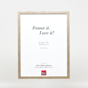 Marco de fotos de madera efecto Profil 51 antiksilber 40x60 cm con cristal de museo