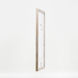 Marco de fotos de madera efect Profil 51 antiguo plata 30,5x91,5 cm vidrio museo