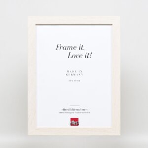 Efecto marco de madera Perfil 52 blanco 59,4x84,1 cm cristal de museo