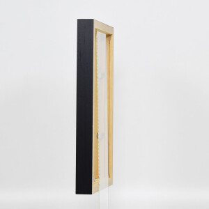 Efecto marco de madera perfil 55 negro 7x10 cm cristal de museo