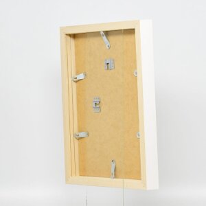 Efecto marco de madera perfil 55 blanco 20x20 cm cristal de museo
