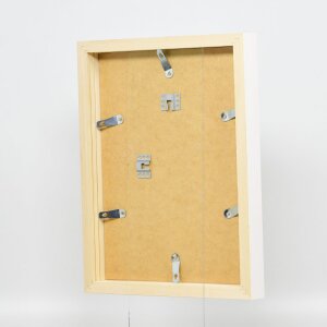 Efecto marco de madera perfil 55 blanco 20x20 cm cristal de museo