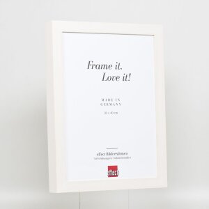Efecto marco de madera perfil 55 blanco 20x20 cm cristal de museo