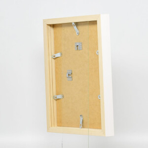 Efecto marco de madera perfil 55 blanco 27x48 cm cristal de museo