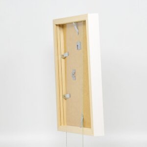 Efecto marco de madera perfil 55 blanco 50x60 cm cristal de museo