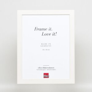 Efecto marco de madera perfil 55 blanco 50x60 cm cristal de museo