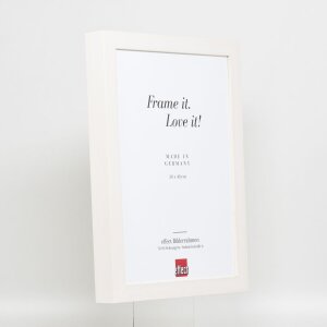Efecto marco de madera perfil 55 blanco 50x60 cm cristal de museo