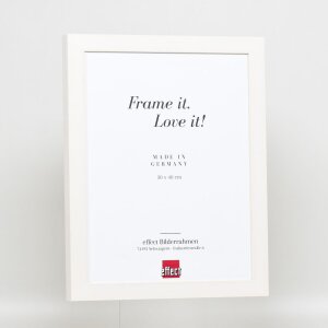Efecto marco de madera perfil 55 blanco 50x65 cm cristal de museo